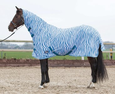 Dageraad Idool B.C. Vliegendeken Zebra met hals french blue. - rodeo-outlet