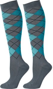 Kousen argyle grey/teal