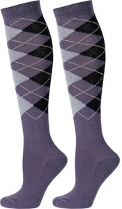 Kousen argyle purple/lilac/black.