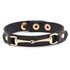 Armband PU leather trensbit black/silver._