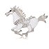 Plastronspeld Galopping horse pink rhinestone._